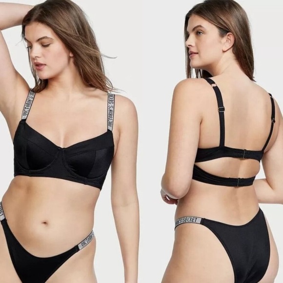 New! Victoria’s Secret Shine Strap Unlined Push Up Bikini Swim Top 4468 - Picture 2 of 8